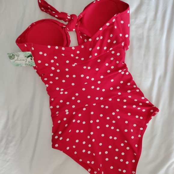 😍HOST PICK!! 🆕Envya | Polka Dot Strapless Swimsuit Size Medium - Picture 3 of 11